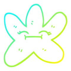 cold gradient line drawing cartoon star fish
