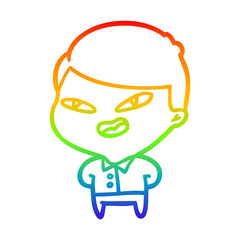 rainbow gradient line drawing happy businessman
