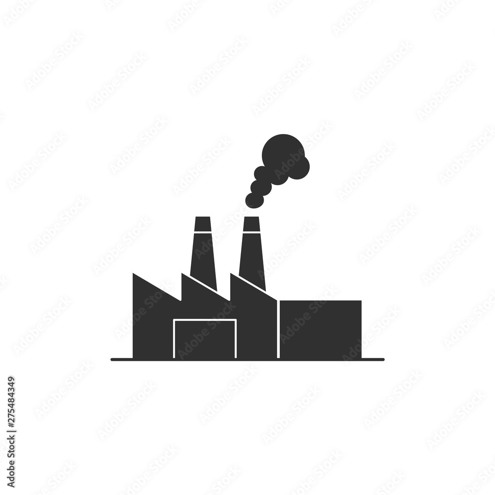 Poster factory icon template black color editable. industrial buildings symbol vector sign isolated on whit