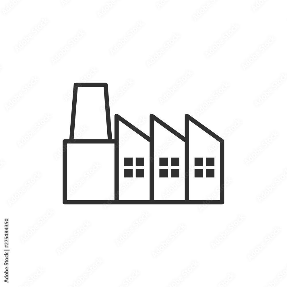 Poster factory icon template black color editable. industrial buildings symbol vector sign isolated on whit