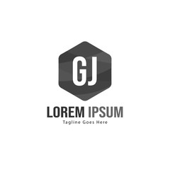 Initial GJ logo template with modern frame. Minimalist GJ letter logo vector illustration