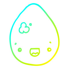cold gradient line drawing cartoon egg