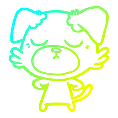 cold gradient line drawing cute cartoon dog