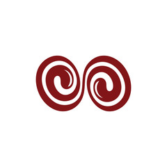 chocolate jam curl shape decoration logo vector