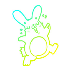cold gradient line drawing cartoon rabbit