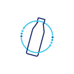 circle arrow bottle process design vector
