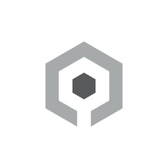 abstract hexagonal geometric logo vector