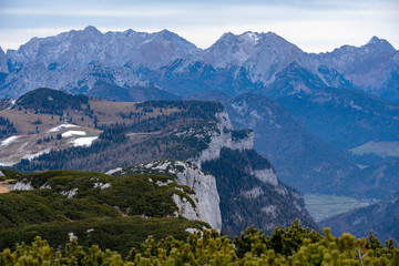 Fototapeta na wymiar Mountain views Steinplatte Almsot Winter