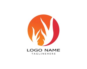 Fire flame Logo Template vector icon Oil, gas and energy logo concept