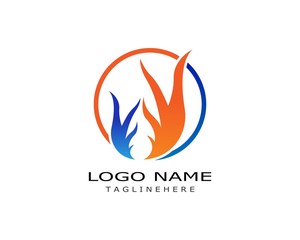 Fire flame Logo Template vector icon Oil, gas and energy logo concept
