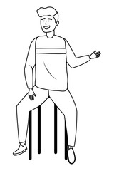 Isolated man and chair design