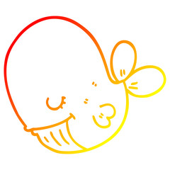 warm gradient line drawing cartoon whale