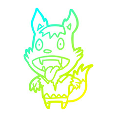 cold gradient line drawing halloween werewolf