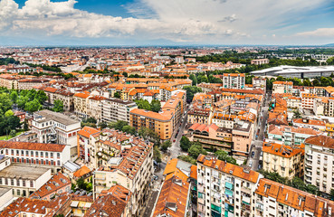 Fototapeta na wymiar Aerial view of Turin city. Italy