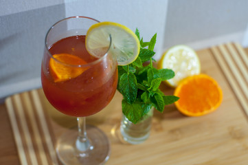 Classic italian aperol spritz cocktail 
