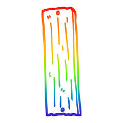 rainbow gradient line drawing cartoon plank