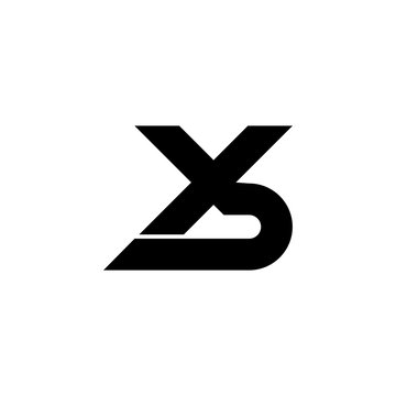 letter xb simple geometric line logo vector