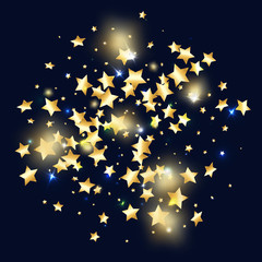 Star falling confetti background.