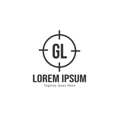 Initial GL logo template with modern frame. Minimalist GL letter logo vector illustration