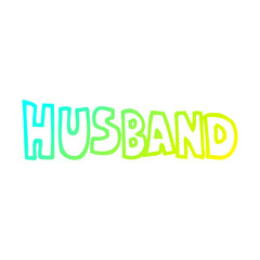 cold gradient line drawing cartoon word husband