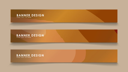 Design abstract banners with wave vectors and wood color gradients