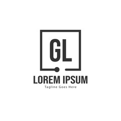 Obraz premium Initial GL logo template with modern frame. Minimalist GL letter logo vector illustration