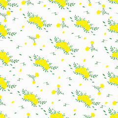 Fototapeta na wymiar Seamless pattern evening primrose flower design for background, wallpaper, clothing, wrapping, fabric