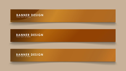 Design abstract banners with wave vectors and wood color gradients