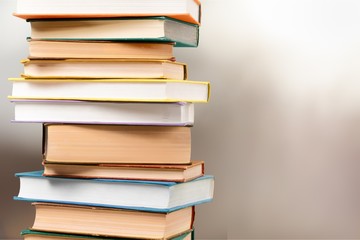 Collection of old books  on background