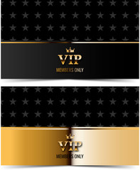 Premium VIP banner with gold elements and crown