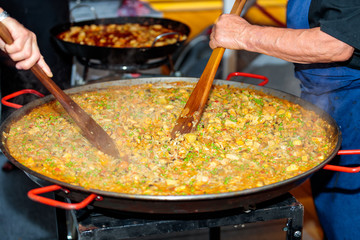 cooking paella
