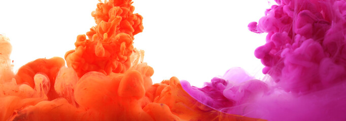 Acrylic colors and ink in water. Abstract background.