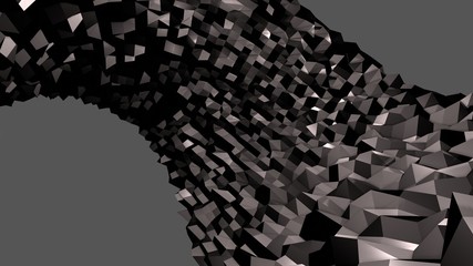 3d black surface as 3d low poly abstract geometric background. 5