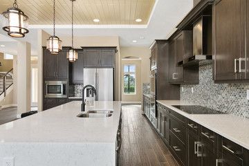 Kitchen Island with pendant lights