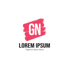 Initial GN logo template with modern frame. Minimalist GN letter logo vector illustration