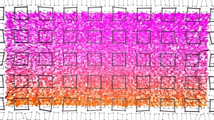 Obraz premium 3d surface as 3d low poly abstract geometric background with modern gradient colors, red orange, with grid 5
