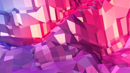 3d surface as 3d low poly abstract geometric background with modern gradient colors, red blue violet 51