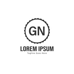Fototapeta premium Initial GN logo template with modern frame. Minimalist GN letter logo vector illustration