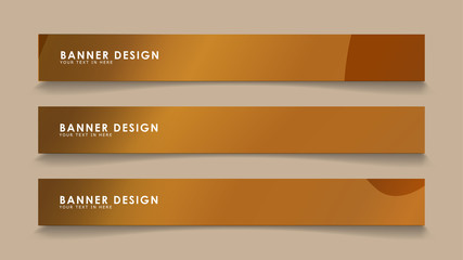 Design abstract banners with wave vectors and wood color gradients