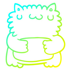 cold gradient line drawing cartoon bear