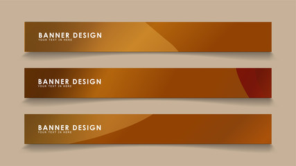 Design abstract banners with wave vectors and wood color gradients