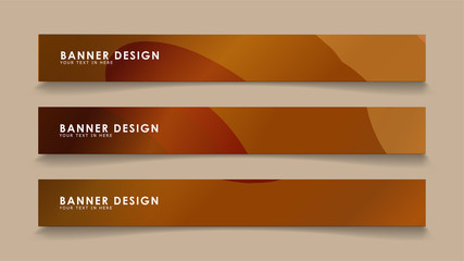 Design abstract banners with wave vectors and wood color gradients