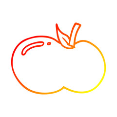 warm gradient line drawing cartoon apple