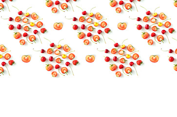 Fresh Raw Organic Seasonal Fruits Berries on a white background