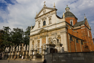 Church of Saints Peter and Paul in Cracow, Poland. Catholic church of the 17th century in Baroque style