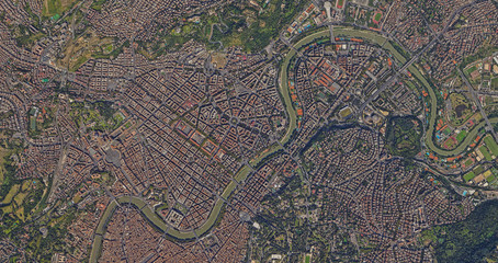 St. Peter's Basilica in the Vatican from a bird's eye view