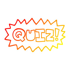 warm gradient line drawing cartoon quiz sign