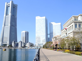 Naklejka premium 神奈川県横浜市みなとみらいの風景