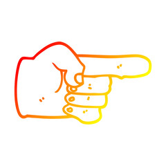 warm gradient line drawing cartoon pointing hand