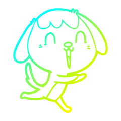cold gradient line drawing cute cartoon dog